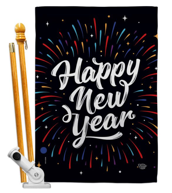 Happy New Year - New Year Winter Vertical Impressions Decorative Flags HG192330 Made In USA - Image 5