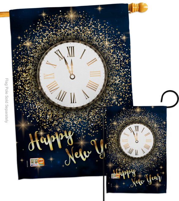 Countdown New Year - New Year Winter Vertical Impressions Decorative Flags HG116011 Made In USA - Image 3