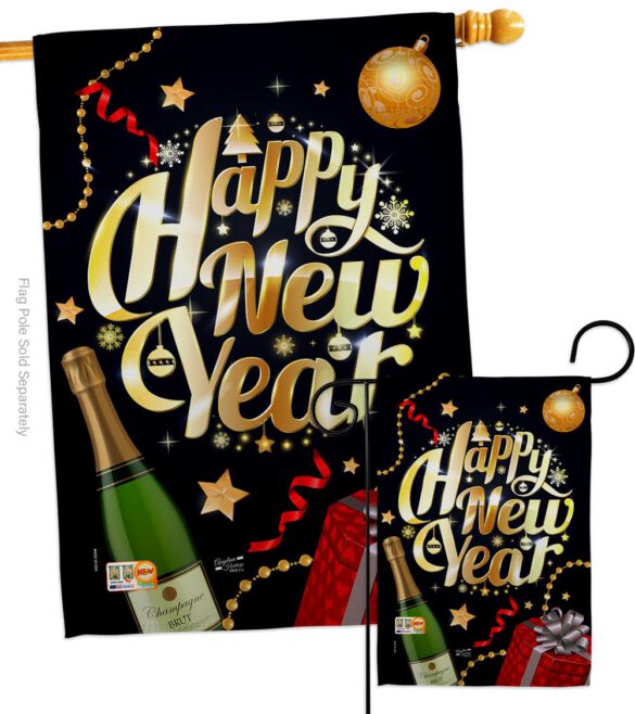Best New Year - New Year Winter Vertical Impressions Decorative Flags HG137130 Made In USA - Image 3