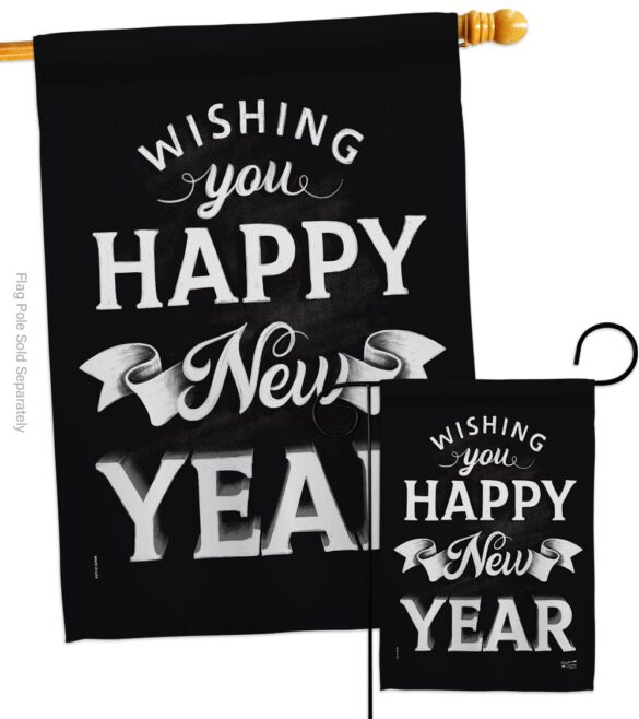 An New Year - New Year Winter Vertical Impressions Decorative Flags HG137247 Made In USA - Image 4