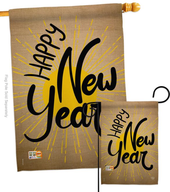 Happy New Year - New Year Winter Vertical Impressions Decorative Flags HG191048 Made In USA - Image 3