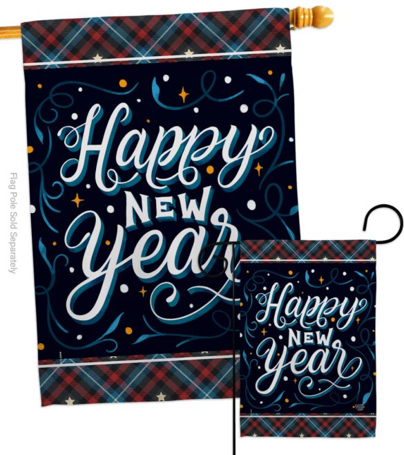 Bring New Year - New Year Winter Vertical Impressions Decorative Flags HG192238 Made In USA - Image 3