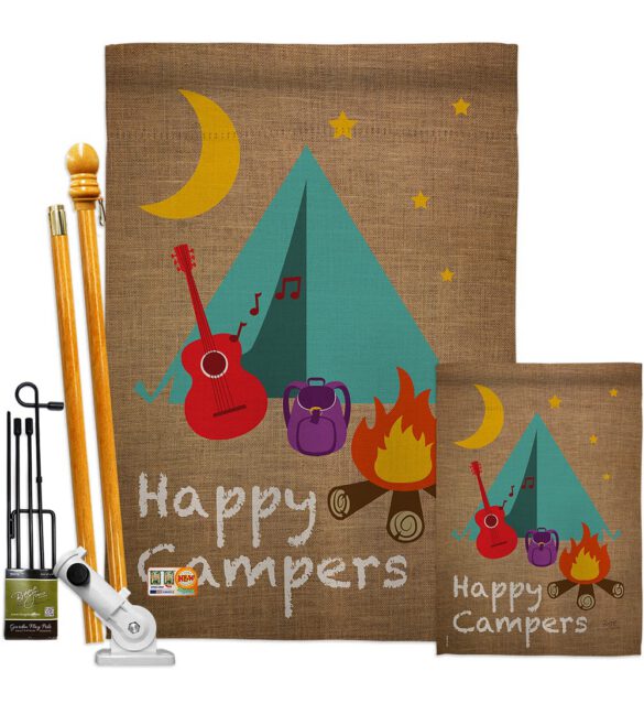 Happy Campers - Outdoor Nature Vertical Impressions Decorative Flags HG109045 Made In USA - Image 6