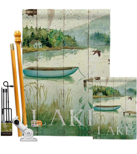 At the Lakeside - Outdoor Nature Vertical Impressions Decorative Flags HG109068 Made In USA - Image 7