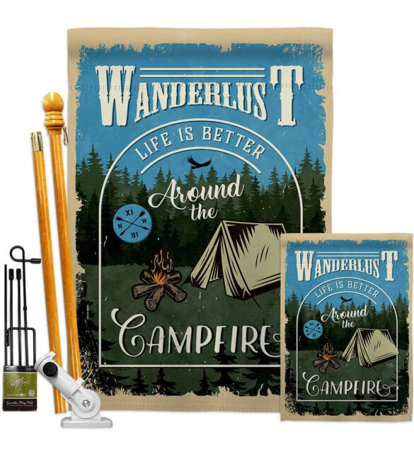 Around the Campfire - Outdoor Nature Vertical Impressions Decorative Flags HG109078 Made In USA - Image 7