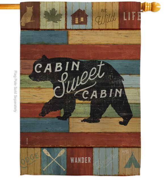 Cabin Sweet Cabin - Outdoor Nature Vertical Impressions Decorative Flags HG109052 Made In USA - Image 2