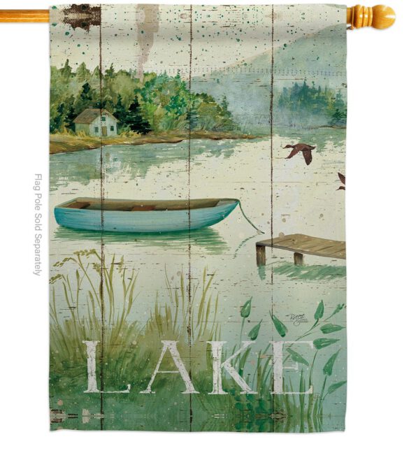At the Lakeside - Outdoor Nature Vertical Impressions Decorative Flags HG109068 Made In USA - Image 3