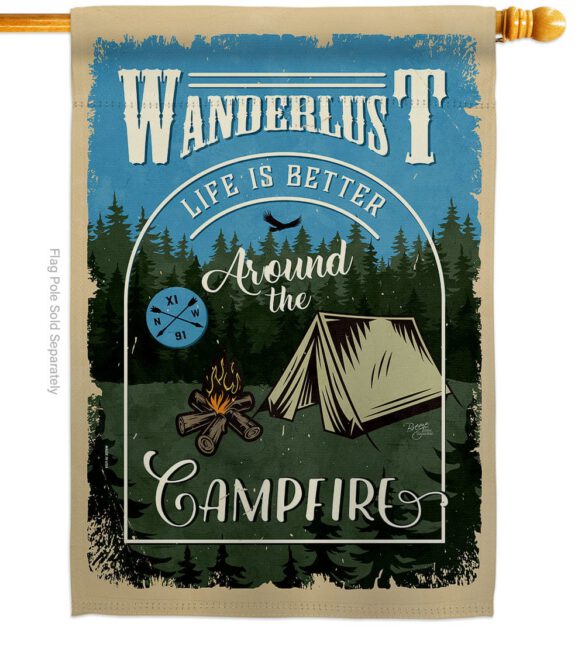 Around the Campfire - Outdoor Nature Vertical Impressions Decorative Flags HG109078 Made In USA - Image 3