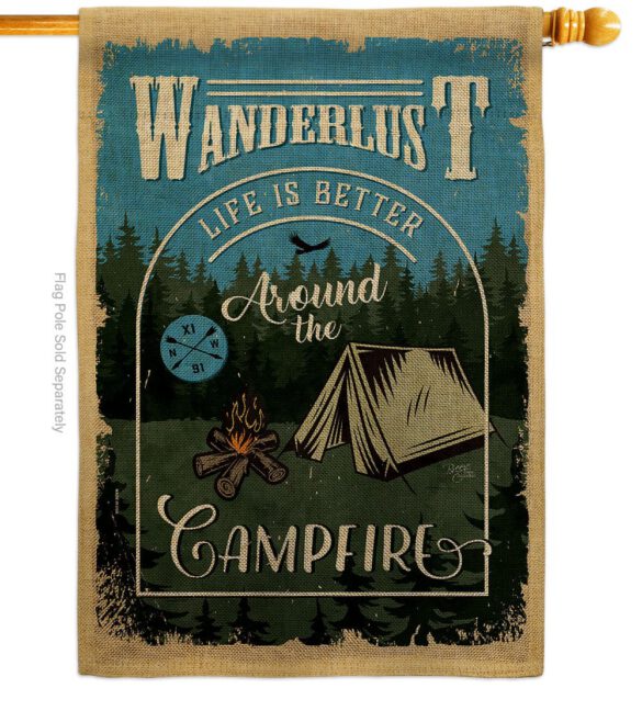 Around the Campfire - Outdoor Nature Vertical Impressions Decorative Flags HG109078 Made In USA - Image 13
