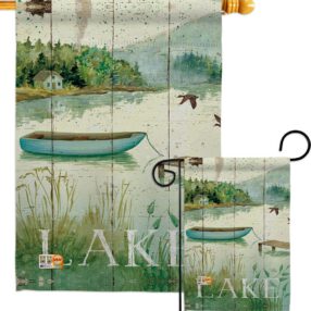 At the Lakeside - Outdoor Nature Vertical Impressions Decorative Flags HG109068 Made In USA