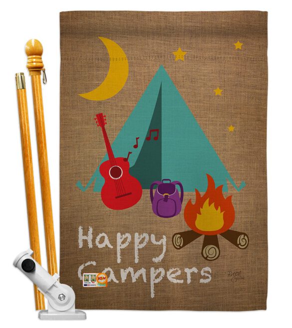 Happy Campers - Outdoor Nature Vertical Impressions Decorative Flags HG109045 Made In USA - Image 5
