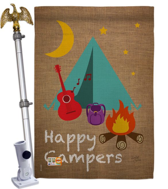 Happy Campers - Outdoor Nature Vertical Impressions Decorative Flags HG109045 Made In USA - Image 13