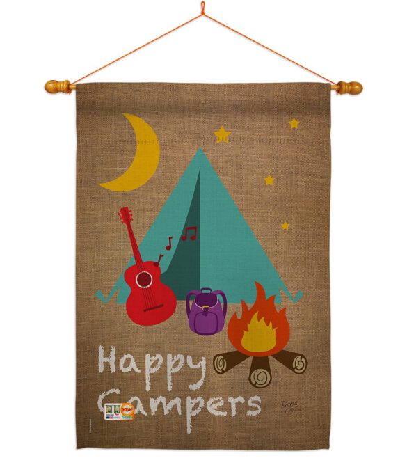 Happy Campers - Outdoor Nature Vertical Impressions Decorative Flags HG109045 Made In USA - Image 14