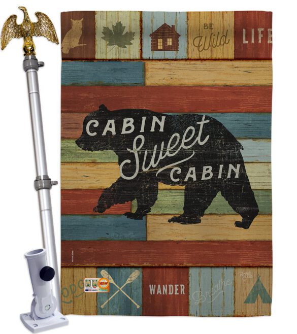 Cabin Sweet Cabin - Outdoor Nature Vertical Impressions Decorative Flags HG109052 Made In USA - Image 13