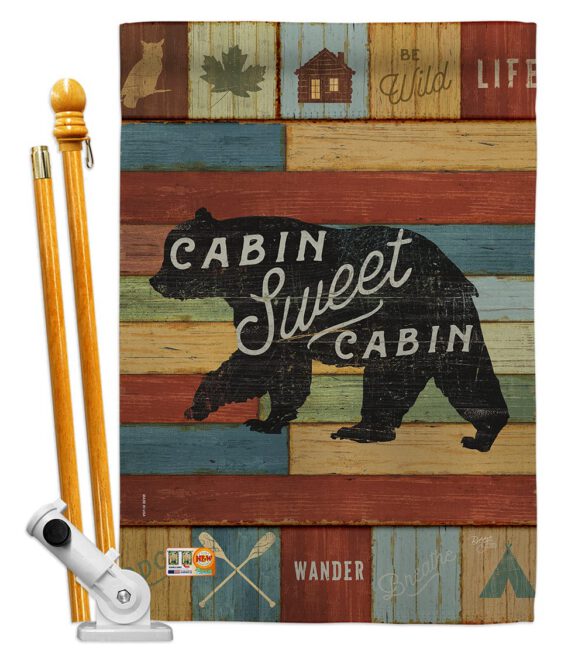 Cabin Sweet Cabin - Outdoor Nature Vertical Impressions Decorative Flags HG109052 Made In USA - Image 5