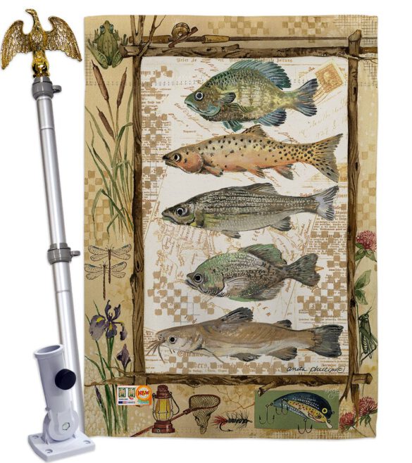 Fishing Adventures - Outdoor Nature Vertical Impressions Decorative Flags HG109056 Made In USA - Image 13