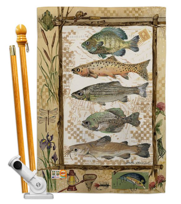 Fishing Adventures - Outdoor Nature Vertical Impressions Decorative Flags HG109056 Made In USA - Image 5