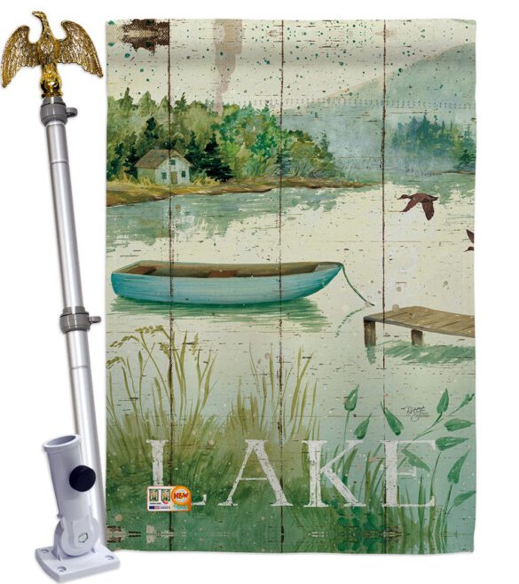 At the Lakeside - Outdoor Nature Vertical Impressions Decorative Flags HG109068 Made In USA - Image 14