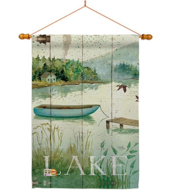 At the Lakeside - Outdoor Nature Vertical Impressions Decorative Flags HG109068 Made In USA - Image 15