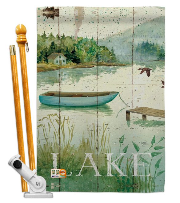 At the Lakeside - Outdoor Nature Vertical Impressions Decorative Flags HG109068 Made In USA - Image 6