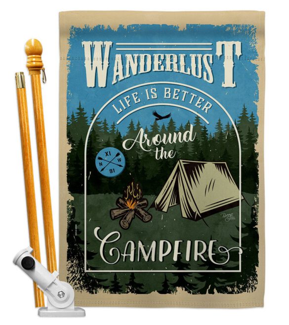 Around the Campfire - Outdoor Nature Vertical Impressions Decorative Flags HG109078 Made In USA - Image 6