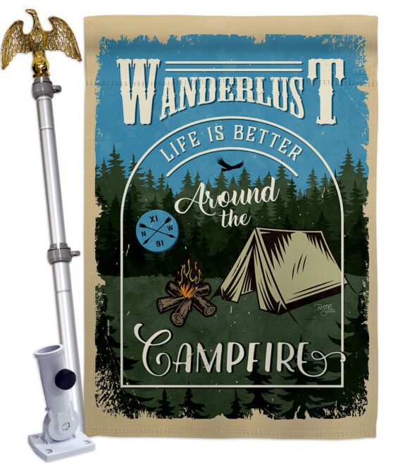 Around the Campfire - Outdoor Nature Vertical Impressions Decorative Flags HG109078 Made In USA - Image 10