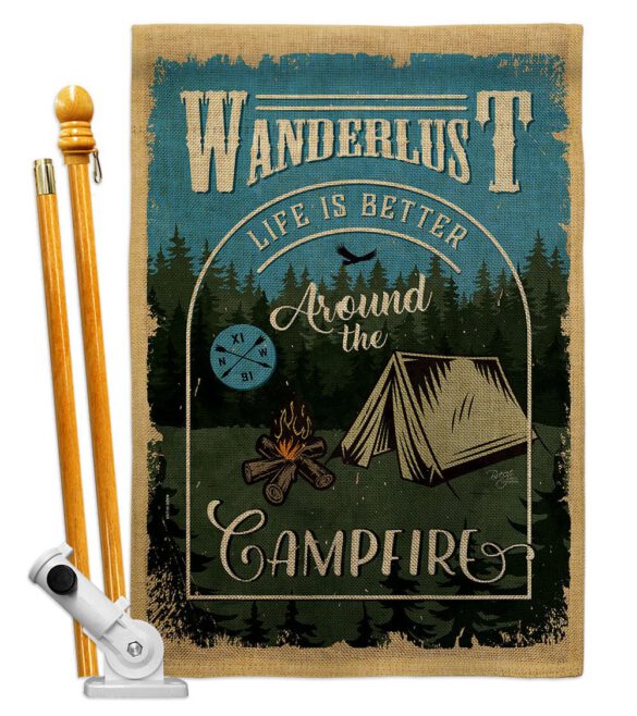 Around the Campfire - Outdoor Nature Vertical Impressions Decorative Flags HG109078 Made In USA - Image 16
