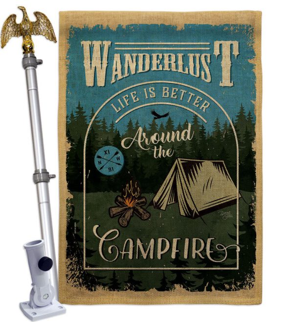 Around the Campfire - Outdoor Nature Vertical Impressions Decorative Flags HG109078 Made In USA - Image 20