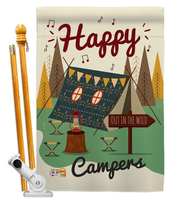 Happy Campers - Outdoor Nature Vertical Impressions Decorative Flags HG137011 Made In USA - Image 5