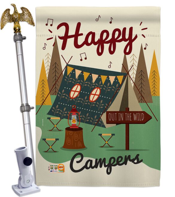 Happy Campers - Outdoor Nature Vertical Impressions Decorative Flags HG137011 Made In USA - Image 13