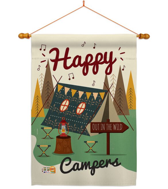 Happy Campers - Outdoor Nature Vertical Impressions Decorative Flags HG137011 Made In USA - Image 14
