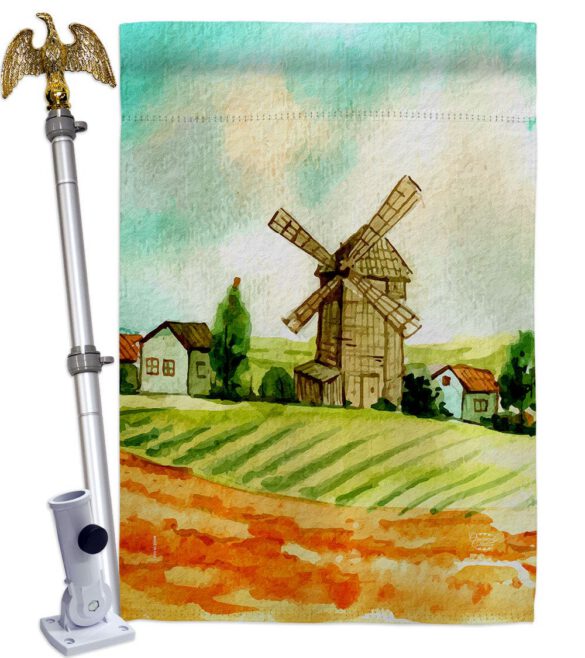 Hillside Windmills - Outdoor Nature Vertical Impressions Decorative Flags HG192526 Made In USA - Image 9