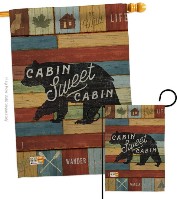 Cabin Sweet Cabin - Outdoor Nature Vertical Impressions Decorative Flags HG109052 Made In USA - Image 3