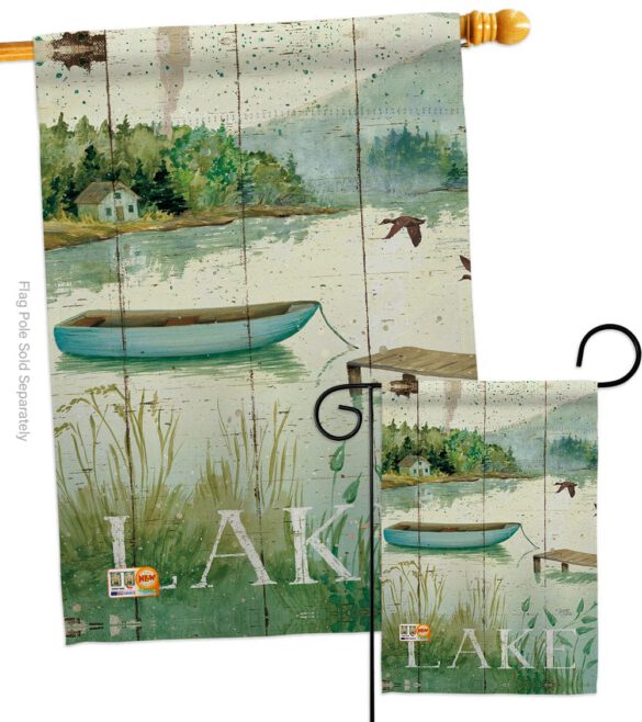 At the Lakeside - Outdoor Nature Vertical Impressions Decorative Flags HG109068 Made In USA - Image 4