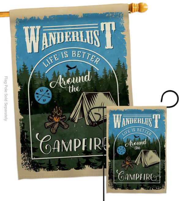 Around the Campfire - Outdoor Nature Vertical Impressions Decorative Flags HG109078 Made In USA - Image 4
