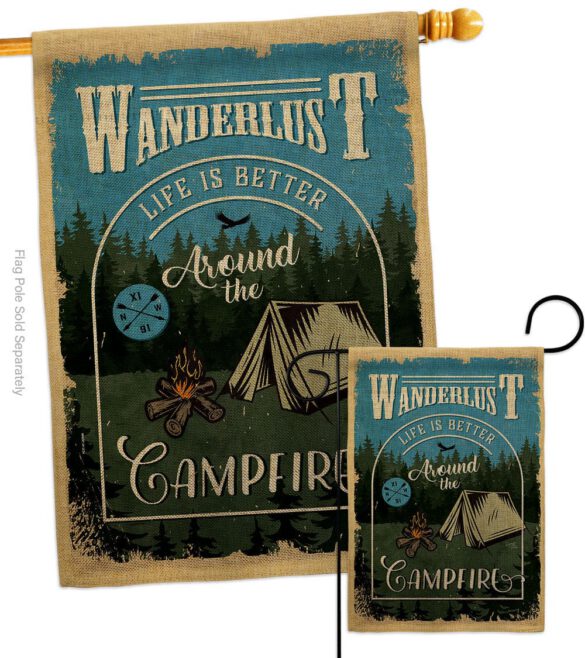 Around the Campfire - Outdoor Nature Vertical Impressions Decorative Flags HG109078 Made In USA - Image 14