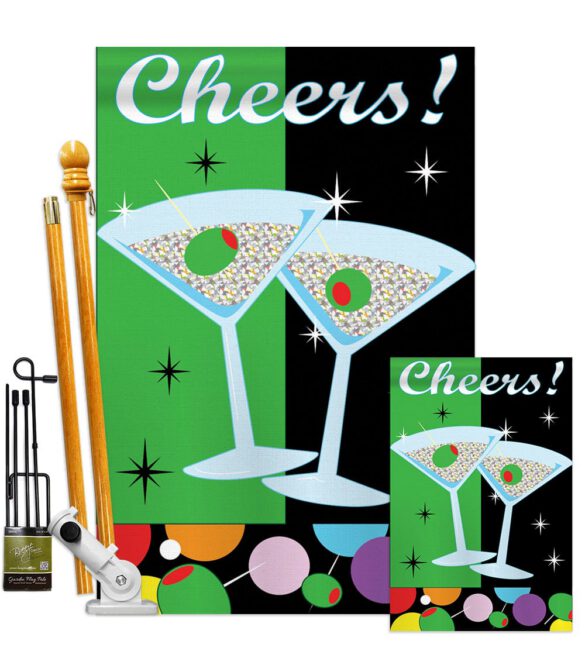 Cheers - Party & Celebration Special Occasion Vertical Applique Decorative Flags HG115052 - Image 5