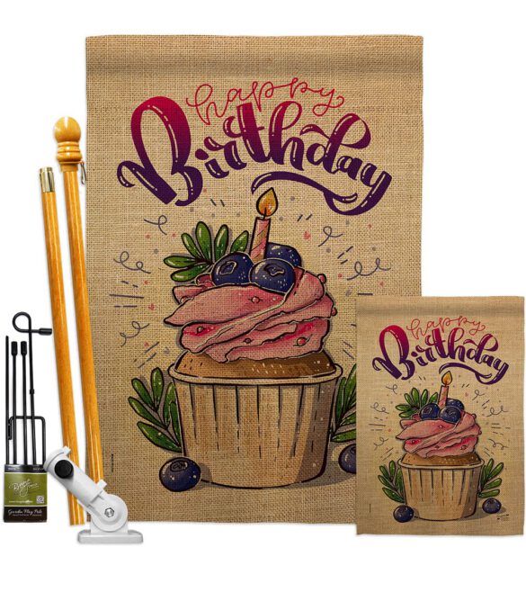 Birthday Cupcak - Party & Celebration Special Occasion Vertical Impressions Decorative Flags HG137234 Made In USA - Image 6