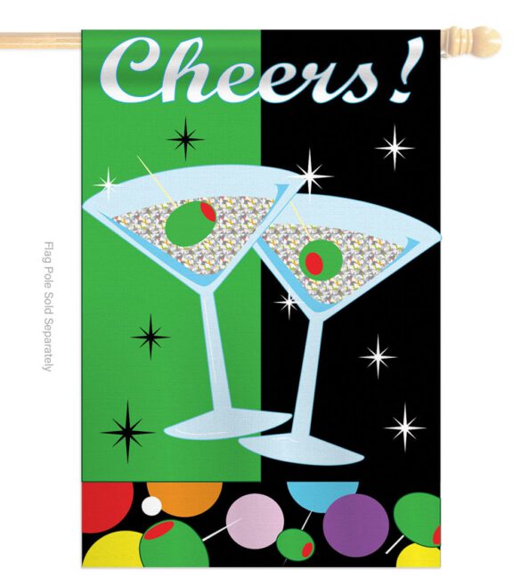 Cheers - Party & Celebration Special Occasion Vertical Applique Decorative Flags HG115052 - Image 2