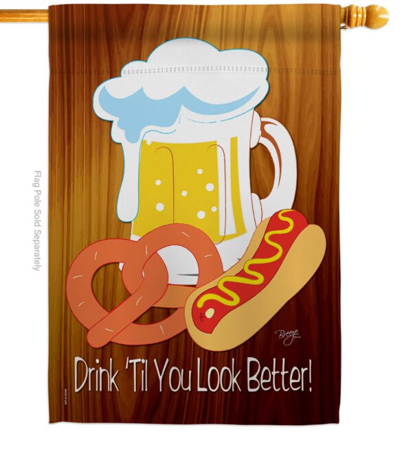 Drink 'Til You Look Better - Party & Celebration Special Occasion Vertical Impressions Decorative Flags HG115065 Made In USA - Image 2