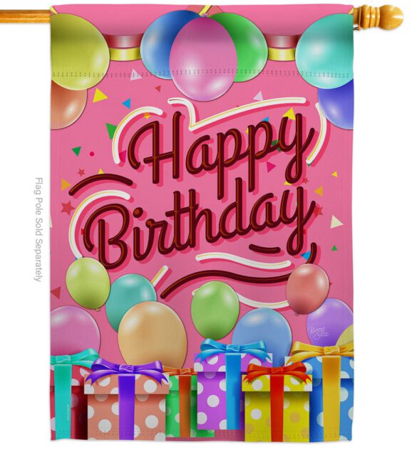 Celebrate Happy Birthday - Party & Celebration Special Occasion Vertical Impressions Decorative Flags HG115133 Made In USA - Image 2