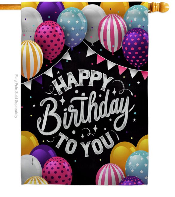 Birthday to You - Party & Celebration Special Occasion Vertical Impressions Decorative Flags HG115150 Made In USA - Image 2