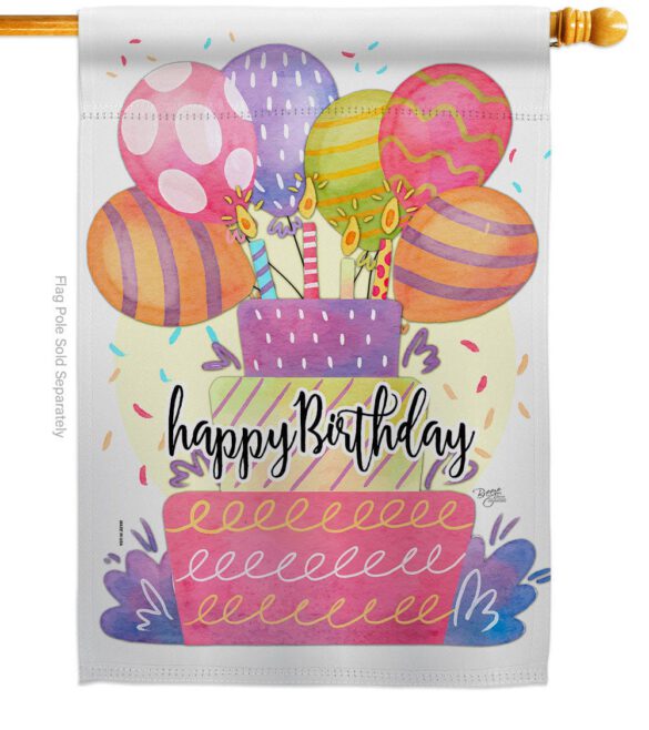 Happy Birthday Balloon - Party & Celebration Special Occasion Vertical Impressions Decorative Flags HG115182 Made In USA - Image 2