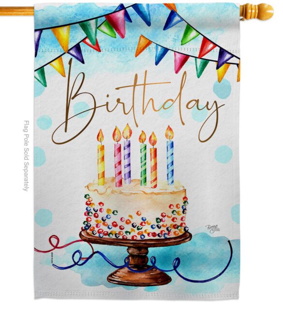 Birthday - Party & Celebration Special Occasion Vertical Impressions Decorative Flags HG115260 Made In USA - Image 2