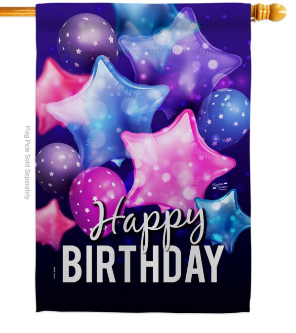Happy Birthday Balloon - Party & Celebration Special Occasion Vertical Impressions Decorative Flags HG137180 Made In USA - Image 2