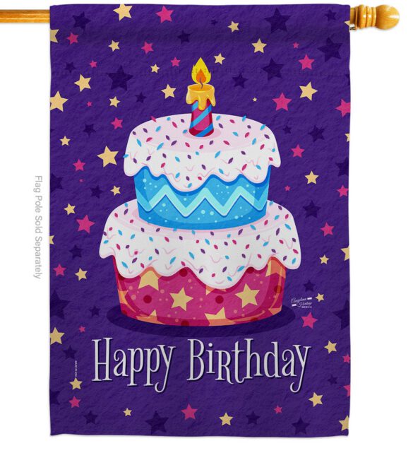 Celerate Birthday - Party & Celebration Special Occasion Vertical Impressions Decorative Flags HG137417 Made In USA - Image 2