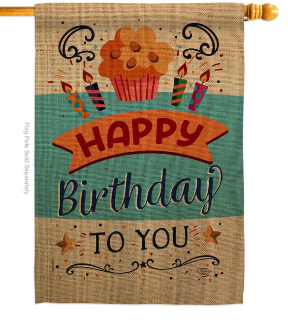 Birthday to You - Party & Celebration Special Occasion Vertical Impressions Decorative Flags HG192197 Made In USA - Image 2