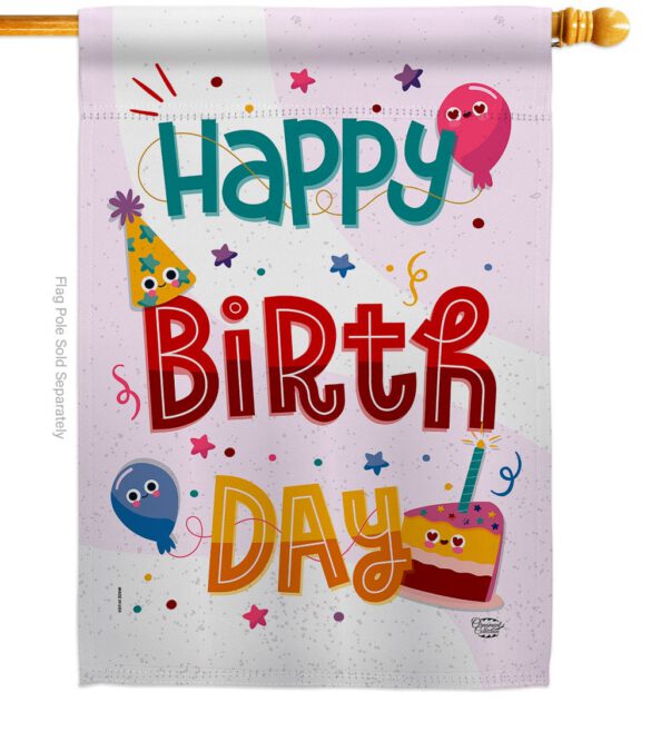 Cute Birthday - Party & Celebration Special Occasion Vertical Impressions Decorative Flags HG192209 Made In USA - Image 2