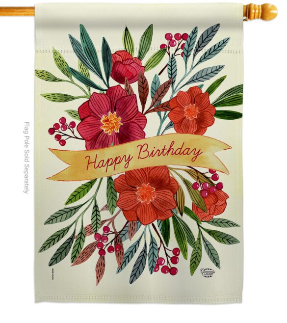 Happy Birthday - Party & Celebration Special Occasion Vertical Impressions Decorative Flags HG192449 Made In USA - Image 2