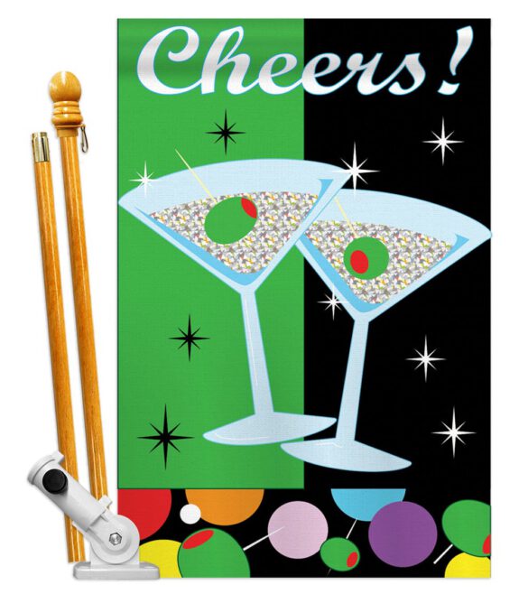 Cheers - Party & Celebration Special Occasion Vertical Applique Decorative Flags HG115052 - Image 4